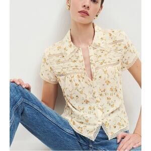 Reformation Vanna Top Julius Floral Button Front Cottagecore Boho Romantic Sz S